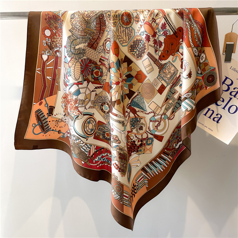 Face Scarf Mask - Nuova Sciarpa Quadrata in Seta Twill